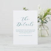 Elegante Teal Typografisch Informatiekaartje (Staand voorkant)