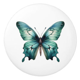 Elegante Teal Vlinder Turquoise Blauwe Lade Knop