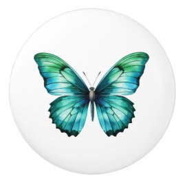 Elegante Teal Vlinder Turquoise Blauwe Lade Knop