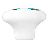 Elegante Teal Vlinder Turquoise Blauwe Lade Knop (Zijkant)