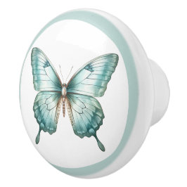 Elegante Teal Vlinder Turquoise Blauwe Lade Knop