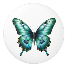 Elegante Teal Vlinder Turquoise Blauwe Lade Knop