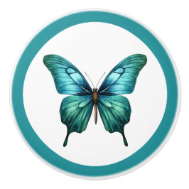 Elegante Teal Vlinder Turquoise Blauwe Lade Knop