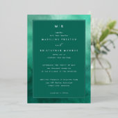 Elegante Teal Watercolor Uitnodiging (Staand Voorkant)