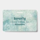 Elegante Teal Waterverf Badge (Achterkant)