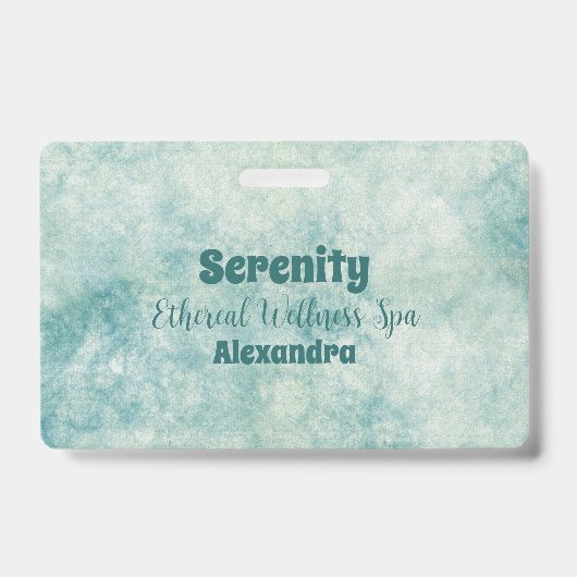 Elegante Teal Waterverf Badge (Voorzijde)