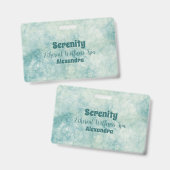 Elegante Teal Waterverf Badge (Voor- en achterkant)