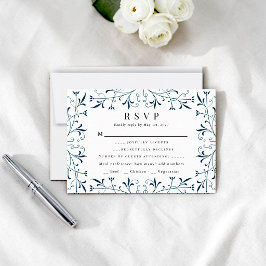 Elegante Teal Wervelingen Antwoordkaart Kaart