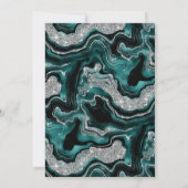 Elegante Teal & Zilveren Glitter Agate Afstuderen Kaart (Achterkant)