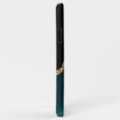 Elegante Teal Zwart Goud Monogram Eerste Letter Na Case-Mate iPhone Case (Achterkant/rechts)