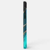 Elegante Teal Zwart Goud Monogram Eerste Letter Na Case-Mate iPhone Case (Achterkant/links)