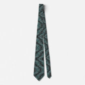 Elegante Teal & Zwarte Marmer Swirl Stropdas (Voorkant)