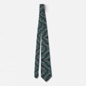 Elegante Teal & Zwarte Marmer Swirl Stropdas (Achterkant)