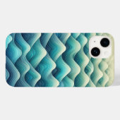 Elegante Tealblauwe Gradiënt Golven Hoesje Modern (Achterkant (horizontaal))