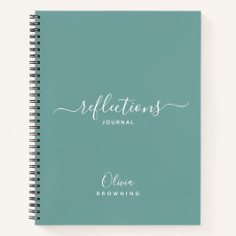 Elegante Tealgroene Reflections Journal Notebook Notitieboek