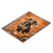 Elegante teckel en goudsbloemen notitieboek (Linkerzijde)