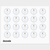 Elegante Teddy Bear Baby Shower Ronde Sticker (Vel)