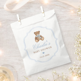 Elegante teddybeer babyshower decoratie bedankzakje