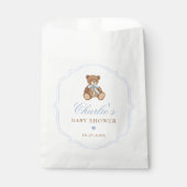 Elegante teddybeer babyshower decoratie bedankzakje (Voorkant)