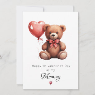 Elegante teddybeer Gefeliciteerd met je 1e Valenti Feestdagenkaart
