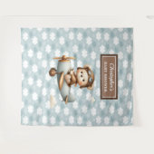 Elegante teddybeer piloot babyshower muurdecoratie wandkleed (Voorkant (horizontaal))