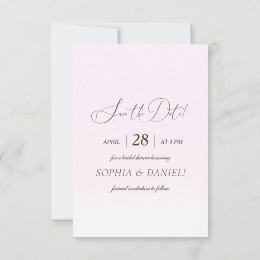 Elegante Tedere Bruid & Bruidegom Foto Bruiloft Fe Save The Date (Achterkant)