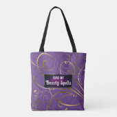Elegante  tekst bloeit Damask Tote Bag (Achterkant)
