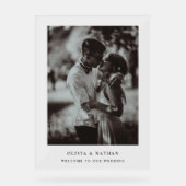 Elegante tekst en foto | Trouwbegroeting Acryl Bord (Voorkant)