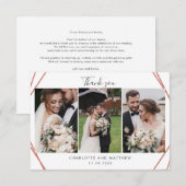 Elegante tekst en foto's bruiloft dank u bedankkaart (Voorkant / Achterkant)