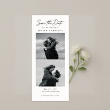 Elegante tekst en fotostrip | Trouwboomkaart