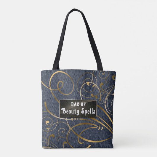 Elegante  tekst floreert tote bag (Achterkant)