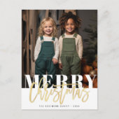 Elegante tekst folie vrolijke kerstvakantie briefkaart (Voorkant)