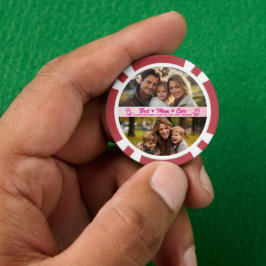 Elegante tekst foto Moederdag waterverf roze Poker Chips