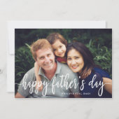 Elegante Tekst Foto Vaderdag Platte Kaart (Voorkant)