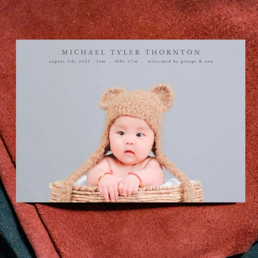 Elegante tekst fotocollage welkom baby geboorte aankondiging