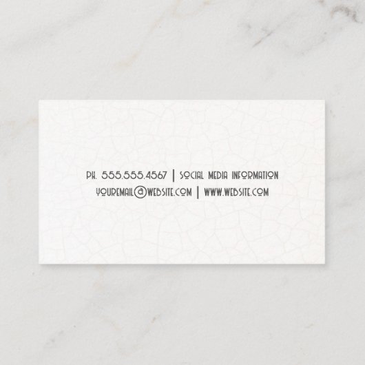 Elegante tekst | Gebarsten textuur achtergrond Visitekaartje (Achterkant)