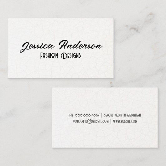 Elegante tekst | Gebarsten textuur achtergrond Visitekaartje (Voorkant / Achterkant)