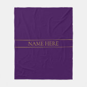 Elegante tekst | Goud en diep Paars Fleece Deken (Voorkant)
