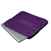 Elegante  tekst | Goud en diep Paars Laptop Sleeve (Voorkant onderkant)
