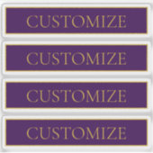 Elegante  tekst | Goud en diep Paars Sticker (Voorkant)