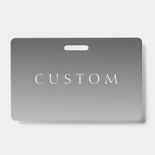 Elegante tekst op eenvoudige moderne grijze ombre  badge (Front)