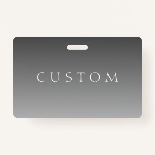 Elegante tekst op eenvoudige moderne grijze ombre  badge (Voorkant)