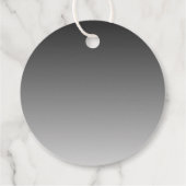 Elegante tekst op eenvoudige moderne grijze ombre bedankjes labels (Achterkant)