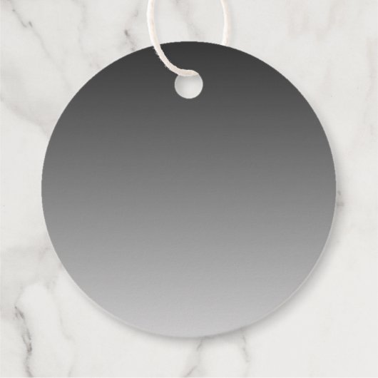 Elegante tekst op eenvoudige moderne grijze ombre bedankjes labels (Achterkant)