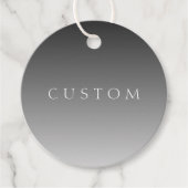 Elegante tekst op eenvoudige moderne grijze ombre bedankjes labels (Voorkant)