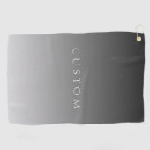 Elegante tekst op eenvoudige moderne grijze ombre  golfhanddoek (Horizontaal)