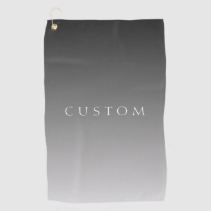 Elegante tekst op eenvoudige moderne grijze ombre  golfhanddoek