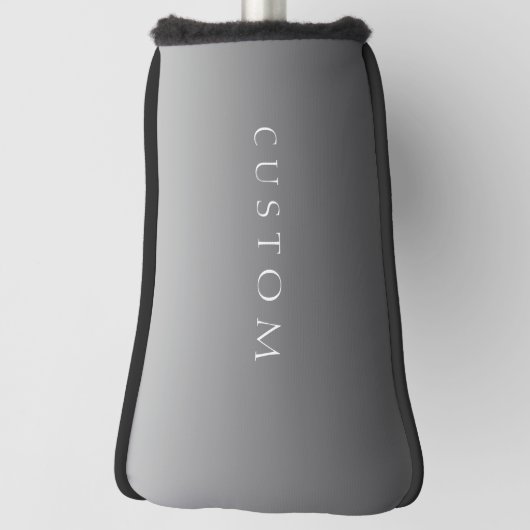 Elegante tekst op eenvoudige moderne grijze ombre  golfheadcover (Draai 90)