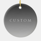 Elegante tekst op eenvoudige moderne grijze ombre  keramisch ornament (Achterkant)