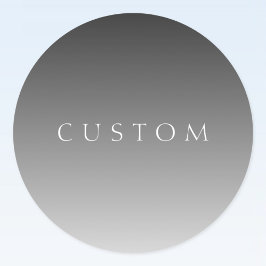 Elegante tekst op eenvoudige moderne grijze ombre- ronde sticker